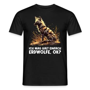Loups d’Aardwolf - T-shirt homme - noir - Devant - AI Model Male 178 light (178cm)