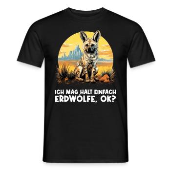Loups d’Aardwolf - T-shirt homme - noir - Devant - AI Model Male 178 light (178cm)
