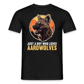 Loups d’Aardwolf - T-shirt homme - noir - Devant - AI Model Male 178 light (178cm)