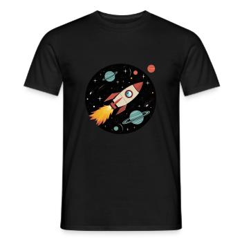 Discover the Infinite Space Adventure - Men's T-Shirt - black - Front - AI Model Male 178 light (178cm)