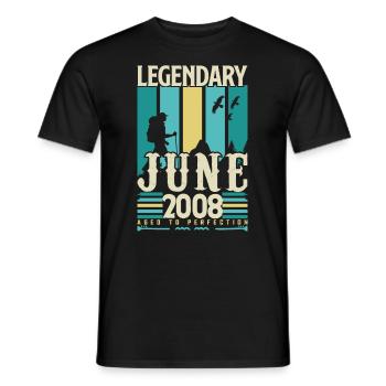 June 2008 Birthday Gift, Vintage June 2008. - Men's T-Shirt - black - Front - AI Model Male 178 light (178cm)