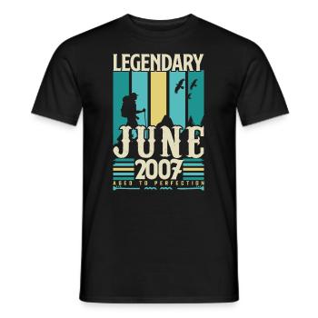 Juni 2007 Geburtstagsgeschenk, Jahrgang Juni 2007. - Männer T-Shirt - Schwarz - Vorne - AI Model Male 178 light (178cm)