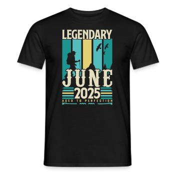 Juni 2025 Geburtstagsgeschenk, Jahrgang Juni 2025. - Männer T-Shirt - Schwarz - Vorne - AI Model Male 178 light (178cm)
