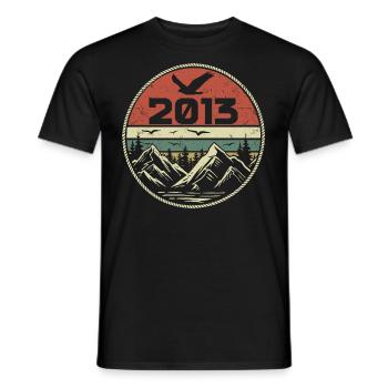 Vintage 2013 Classic 2013 Retro 2013 Gift 2013 - Men's T-Shirt - black - Front - AI Model Male 178 light (178cm)