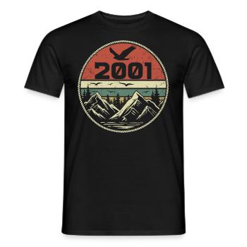 Vintage 2001 Classic 2001 Retro 2001 Gift 2001 - Men's T-Shirt - black - Front - AI Model Male 178 light (178cm)