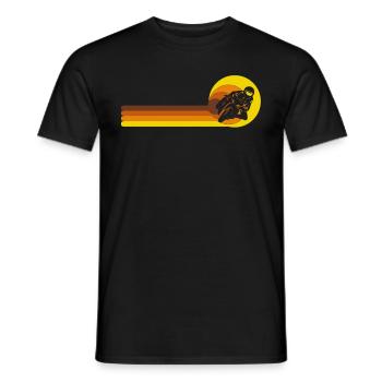 Moto Moto Cyclomoteur Vintage Années 70 Années 80 - T-shirt homme - noir - Devant - AI Model Male 178 light (178cm)