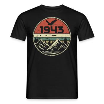 Vintage 1943 Classique 1943 rétro 1943 Cadeau 1943 - T-shirt homme - noir - Devant - AI Model Male 178 light (178cm)