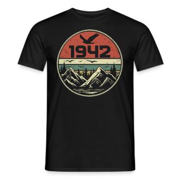 Vintage 1942 Classique 1942 rétro 1942 Cadeau 1942 - T-shirt homme - noir - Devant - AI Model Male 178 light (178cm)