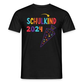 Start of school enrollment school child 2024 - Men's T-Shirt - black - Front - AI Model Male 178 light (178cm)