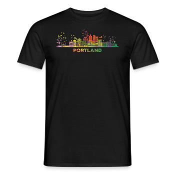 Portlander Skyline Portland - Männer T-Shirt - Schwarz - Vorne - AI Model Male 178 light (178cm)