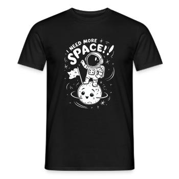 Need More Space Funny Astronaut - Men's T-Shirt - black - Front - AI Model Male 178 light (178cm)