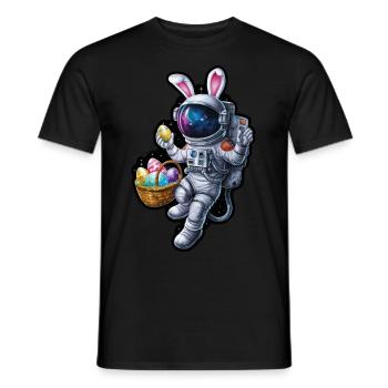 Aventure du lapin de Pâques et des œufs de Pâques dans l’espace - T-shirt homme - noir - Devant - AI Model Male 178 light (178cm)