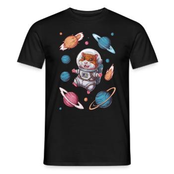 Space hamsters under the stars - Men's T-Shirt - black - Front - AI Model Male 178 light (178cm)