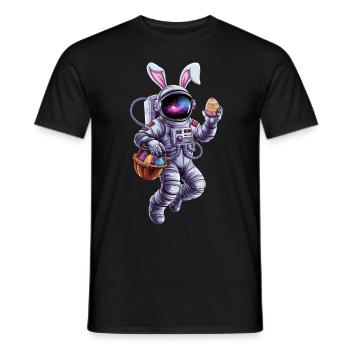 Osterhase Astronaut Im Weltall Abenteuer - Männer T-Shirt - Schwarz - Vorne - AI Model Male 178 light (178cm)
