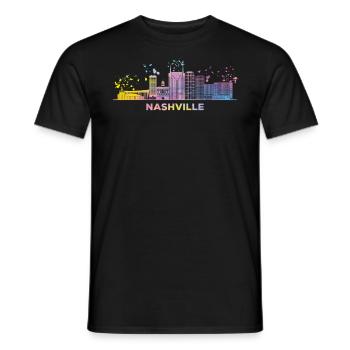 Skyline de Nashville - T-shirt homme - noir - Devant - AI Model Male 178 light (178cm)