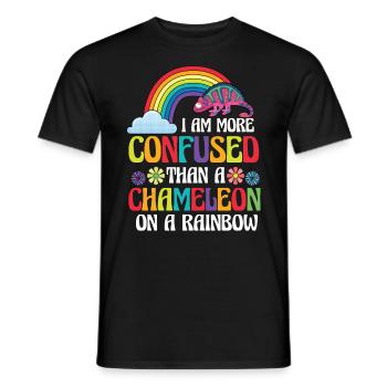 Ich Bin Verwirrter Als Ein Chamäleon - Männer T-Shirt - Schwarz - Vorne - AI Model Male 178 light (178cm)