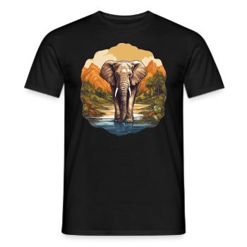 Elephant Elephant - Men's T-Shirt - black - Front - AI Model Male 178 light (178cm)