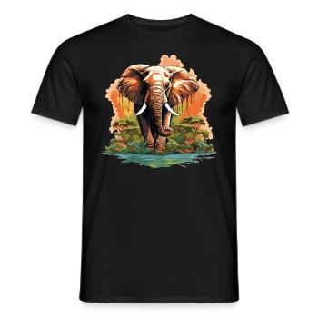 Elephant Elephant - Men's T-Shirt - black - Front - AI Model Male 178 light (178cm)