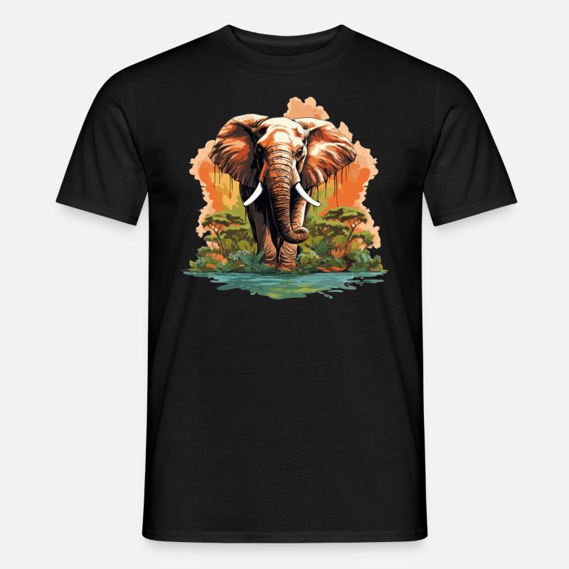 Elefanten Elefant - Männer T-Shirt - Schwarz