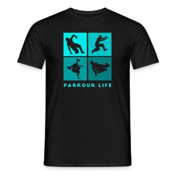 Parkour-Life Freerunning Freerunner - Men's T-Shirt - black - Front - AI Model Male 178 light (178cm)