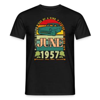 Juni 1957 Geburtstagsgeschenk. Juni 1957 Juni 1957 - Männer T-Shirt - Schwarz - Vorne - AI Model Male 178 light (178cm)