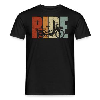 Vélo Cargo - T-shirt homme - noir - Devant - AI Model Male 178 light (178cm)