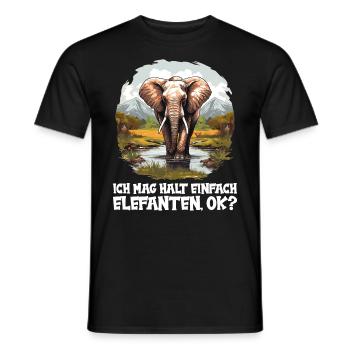 Elephant Elephant - Men's T-Shirt - black - Front - AI Model Male 178 light (178cm)