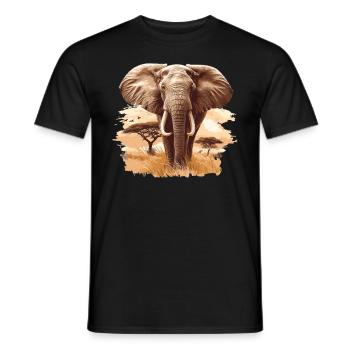 Éléphant Éléphant - T-shirt homme - noir - Devant - AI Model Male 178 light (178cm)