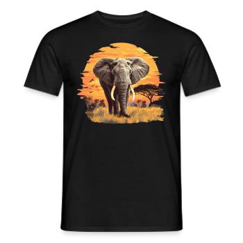 Elephant Elephant - Men's T-Shirt - black - Front - AI Model Male 178 light (178cm)