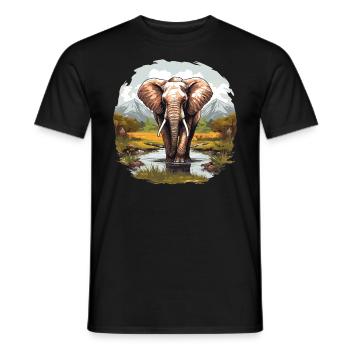 Elephant Elephant - Men's T-Shirt - black - Front - AI Model Male 178 light (178cm)