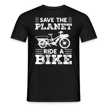 Save The Planet Vélo cargo Vélo cargo - T-shirt homme - noir - Devant - AI Model Male 178 light (178cm)