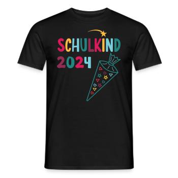 Start of school enrollment school child 2024 - Men's T-Shirt - black - Front - AI Model Male 178 light (178cm)
