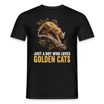 Chats dorés Chat doré - T-shirt homme - noir - Devant - AI Model Male 178 light (178cm)