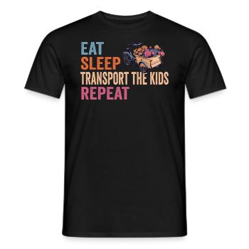 Eat Sleep Repeat Cargo Bike - Men's T-Shirt - black - Front - AI Model Male 178 light (178cm)