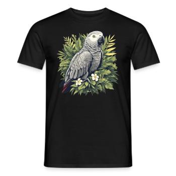 Graupapageien Graupapagei - Männer T-Shirt - Schwarz - Vorne - AI Model Male 178 light (178cm)
