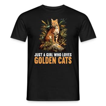 Chats dorés Chat doré - T-shirt homme - noir - Devant - AI Model Male 178 light (178cm)