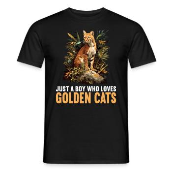 Chats dorés Chat doré - T-shirt homme - noir - Devant - AI Model Male 178 light (178cm)