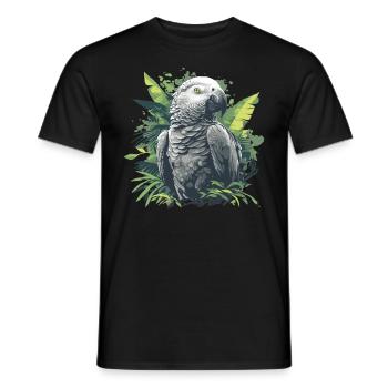 Graupapageien Graupapagei - Männer T-Shirt - Schwarz - Vorne - AI Model Male 178 light (178cm)