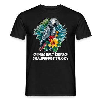 Graupapageien Graupapagei - Männer T-Shirt - Schwarz - Vorne - AI Model Male 178 light (178cm)