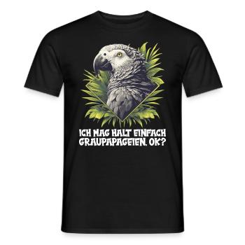 Graupapageien Graupapagei - Männer T-Shirt - Schwarz - Vorne - AI Model Male 178 light (178cm)