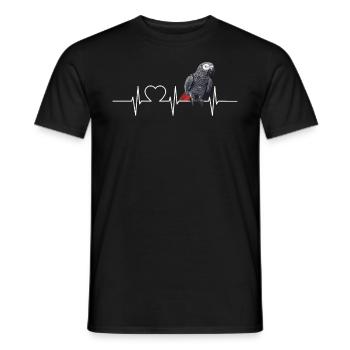 African grey parrots - Men's T-Shirt - black - Front - AI Model Male 178 light (178cm)