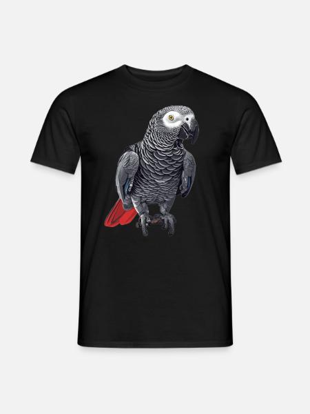 Perroquets gris d’Afrique - T-shirt homme - noir