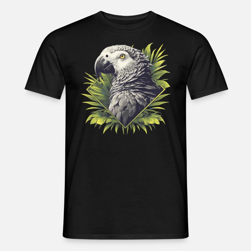 Graupapageien Graupapagei - Männer T-Shirt - Schwarz