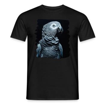 African grey parrots - Men's T-Shirt - black - Front - AI Model Male 178 light (178cm)
