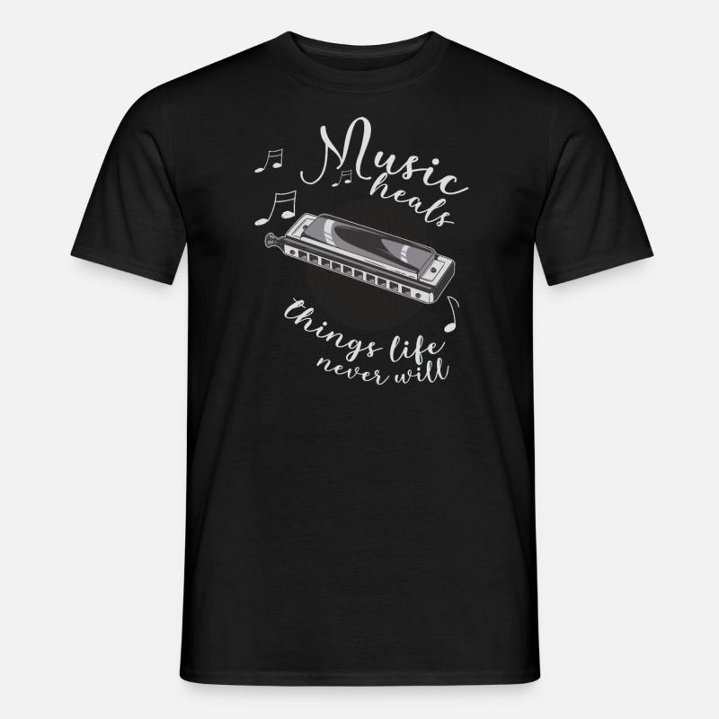 Harmonica Player Musician Harmonica - Men’s T-shirt - black