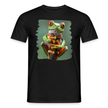 Tree Frog Baumfrösche Baumfrosch - Männer T-Shirt - Schwarz - Vorne - AI Model Male 178 light (178cm)
