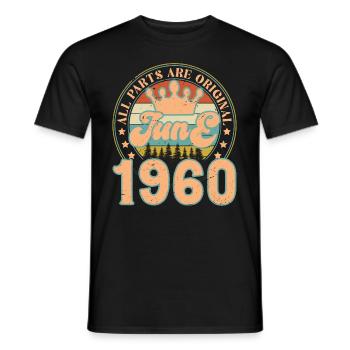 June 1960. June 1960 Birthday Gift. June - Men's T-Shirt - black - Front - AI Model Male 178 light (178cm)