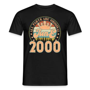 June 2000. June 2000 Birthday Gift. June - Men's T-Shirt - black - Front - AI Model Male 178 light (178cm)