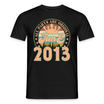 Juni 2013. Geburtstagsgeschenk Juni 2013. Juni - Männer T-Shirt - Schwarz - Vorne - AI Model Male 178 light (178cm)