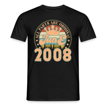 Juin 2008. Cadeau d’anniversaire juin 2008. June - T-shirt homme - noir - Devant - AI Model Male 178 light (178cm)